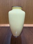 Bamboo Pattern Ando Cloisonne Vase Japanese Pot Cream Color