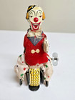 Vintage Wind-up Skippy The Tricky Cyclist -tin Litho Toy Tps Japan Orig Box