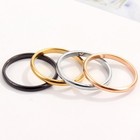 2mm Gold Plated Stainless Steel Stackable Ring Wedding Band Women Girl Size 3-13