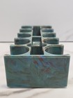 Vtg 50s Estate Marbled Molded Plastic Teal   Red Swirl Poker Chip   Card Caddy