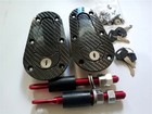 Carbon Fiber Car Racing Mount Bonnet Plus Flush Hood Latch Pin Key Locking L50