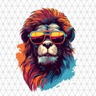 Colorful Abstract Lion Png Clip Art Sublimation Design Digital Download Clipart