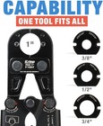 Icrimp F1807 Pex Crimper  Copper Pipe Crimping Tool Kit With 3 8    1 2    3 4  