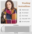 Long Plaid Blanket Scarf  Chunky Oversized  Winter Fall Warm Tartan Wrap