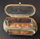 Antique Victorian French Beveled Glass Ormolu Jewelry Box Casket W  Etched  f 