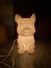Nightlight Lamp Dog Bulldog Boston Terrier French White Ceramic 7    Deco Art Love