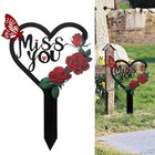 Memorial Grave Markers Heart Memorial Plaque Stake Large Cemetery Decorations
