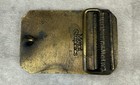Vintage 1970s Rickel Home Centers Brass Belt Buckle Metal Graphics Nj Box