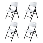 8pcs Commercial Contoured In outdoor Plastic Folding Chairs Steel Frame White