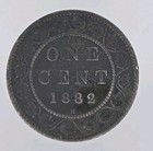 1882 H Canadian Canada One 1 Cent Penny Large Cent Coin Key Date Birmingham Mint