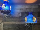 Vintage Pabst Blue Ribbon Hang Up Light Up Beer Sconce Lamp Set Of 2 Working