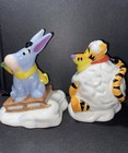 Disney Tigger   Eeyore Salt   Pepper Shakers Porcelain  new  Without Box 