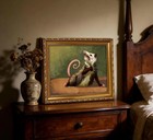 Gold Framed Funny Opossum Canvas Wall Art Humor Opossum Painting Picture Wall De