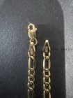 Solid 14k Yellow Gold Figaro Chain Necklace 24  Long 4 15g Genuine Mens