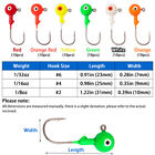 100pcs Jig Heads Fishing Hooks Crappie Bass Panfish Lure Bait 1 32 1 16 1 8 Oz