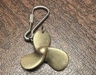 Vintage Brass Boat Propeller Keychain Motorboat Bass Sailboat Ship Nautical Euc