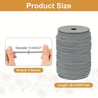 Macrame Cord 5mm X 295 Ft Handmade Natural Cotton Rope  8 Strand  Dark Gray