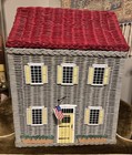 Rare Vintage Wicker Basket Hamper School Kids Toy Box Storage Homeschool 1300