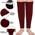 Women Crochet Leg Warmers Thick Knit Knee High Solid Winter Soft Long Boot Sock