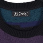 St  Croix Luxury Abstract Crew Nk Jacq Knit Pullover Sweater Craftsmanship Large