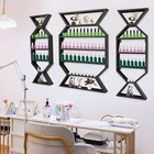 3pcs Set Black Nail Polish Wall Mount Rack Stand Metal Organizer Display Holder 
