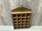 Vintage Thimble Shadow Box Wooden Brown Wall Mount - Holds 20 Small Items 