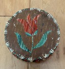 Vintage Native American Porcupine Quill   Birch Bark Box Lidded Basket As-is