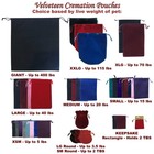 Velveteen Cremation Pouch  Pet Ashes Bag  Pet Loss  Many Sizes And Colors