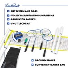 2-in-1 Volleyball badminton Set  Adjustable Net W accessories