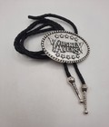 Whiskey Myers Bolo Tie Silver-tone Black Faux Leather