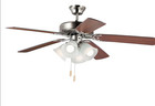 Basic-max 52 Inch Satin Nickel walnut pecan Indoor Ceiling Fan In Satin Nickel  