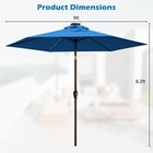 10ft Patio Solar Umbrella Led Patio Market Steel Tilt With Crank Outdoor Blue