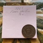 1861 Nova Scotia Half Cent - Early Preconfederation Canada Copper Coin  Lovely