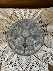 Vintage Clear Glass Flower Frog Pat   d April 11  1916 Footed Base 16 Holes