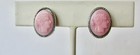 Pair Of Vintage Small Pink Crystal  Cameo Clip-back Earrings From The 1950 s