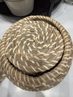 Dicunoy Set Of 3 Small Wicker Basket With Lid  Round Woven Seagrass Baskets