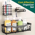 5 Pack Shower Caddy Adhesive Shower Organizer For Bathroom Storage   Kitchen
