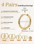 Small Huggie Hoop Earrings For Women Men  4 Pairs Silver 14k Gold Plated 316l Su