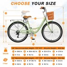 Eoyobike  24  26  Adult Cruiser Bike 7-speed Shimano V-brake City Bicycle