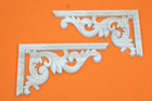4 Wood Carved Corner Onlay Applique Frame Moulding Molding Shelf Wall Trim 4 Pcs