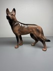 Vintage German Shepherd Dog Figurine Glossy Ceramic Standing  8 5   x9 5   
