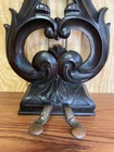 Antique 19th Century Wood   Cast Iron Pedals Piano Lyre Assembly Square Grand
