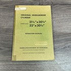 Original Heidelberg Instruction Operation Manual 21x30 Windmill Press Cylinder