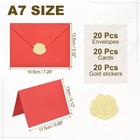 20pack Red 5x7 Envelopes  A7 Envelopes With Cards Stickers