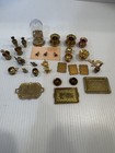Vintage 30 Piece Lot Brass Dollhouse Miniatures 1 12 Clock Trays Eagle Teapot
