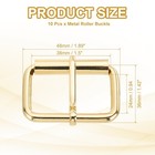 10pcs 1 5 Inch  38mm  Metal Roller Buckle Belts Hardware Light Gold