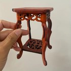 1pc Mini Wooden Stand Miniature Bonsai Storage Display Rack Desktop Decor