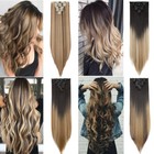 Real Natural Clip In Hair Extensions Extension 8 Piece Full Head Hair For Human