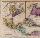 1844 Canada - Mexico - West Indies - Newfoundland - Cuba  Map Original Antique