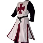 Medieval Crusader Knights Templar Tunic Renaissance Long Cloak Cos Costume